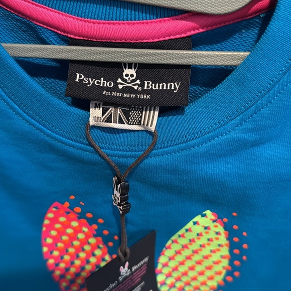 104 Psycho Bunny kids Blue Sweatshirt with Playful Graphic Design size 10/12 M - Picture 6 of 9